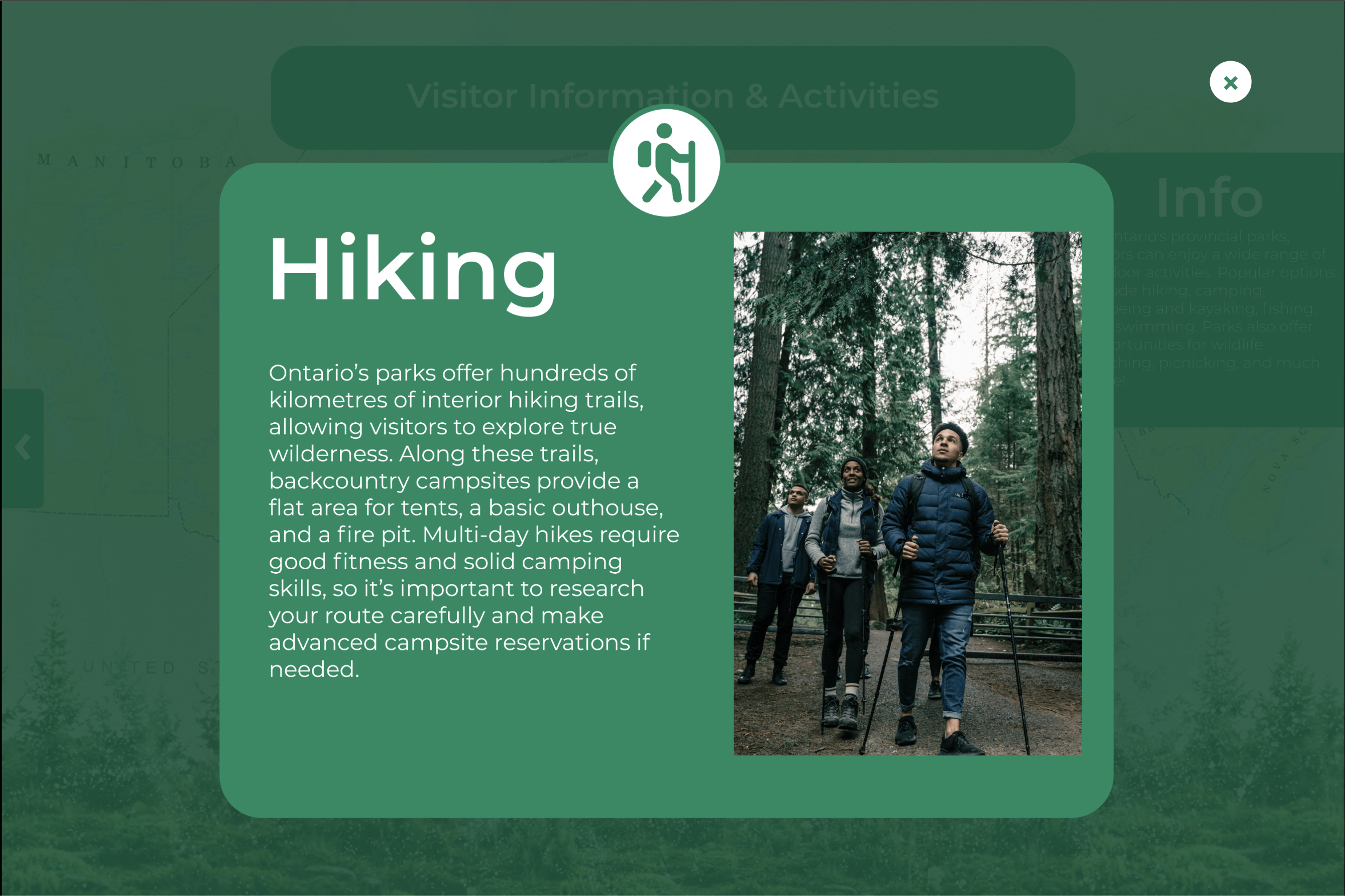 Hiking Information Screen